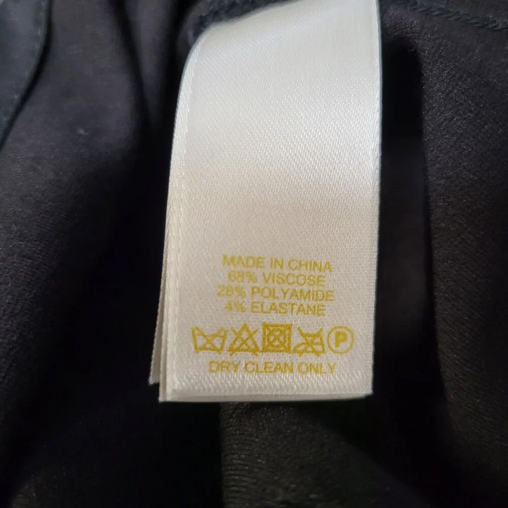 Kate Spade Women's Stretch‎ Cropped Black Dress Pants Size 4 Gold Logo Zipper